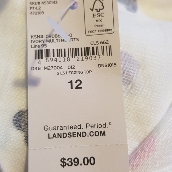 Lands' End girls size 12 flannel button down, New - Picture 3 of 5